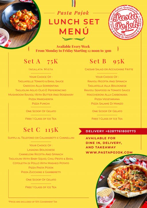 Special Italian Lunch Set Menu